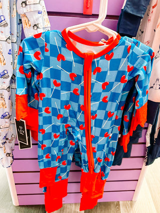 Sucker For You Bamboo Zip Onesie