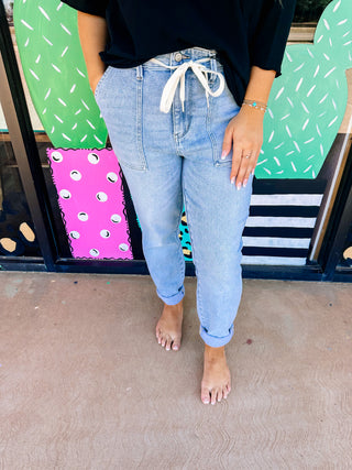 Light Wash Judy Blue Denim Joggers