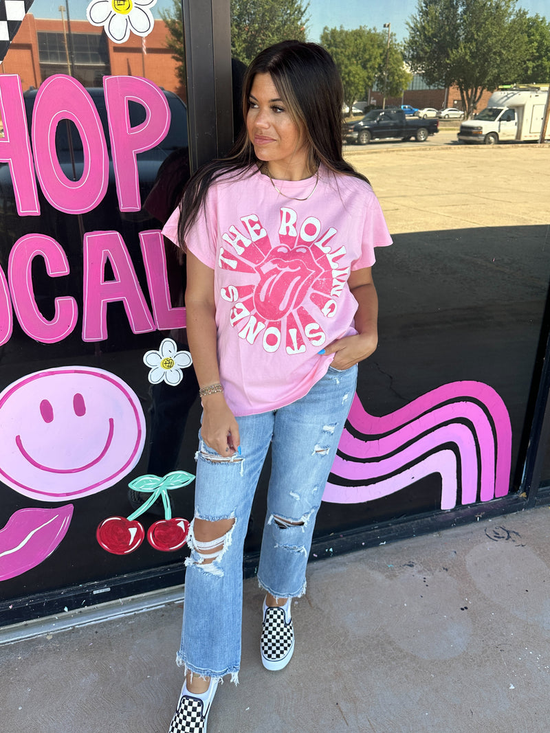Pink Licensed Rolling Stones Graphic Shirt