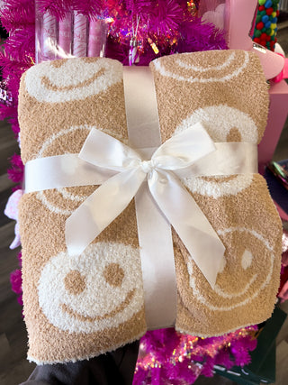 Tan Smiley Blanket