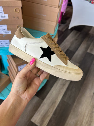 White Leather Star Sneakers