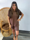 Matching Biker Short Set- Chocolate Brown