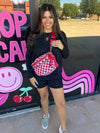 Nylon Red Checkered Bum Bag