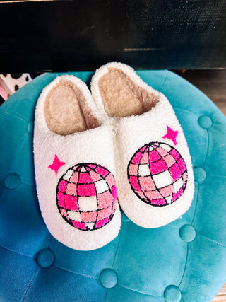 Pink Disco Ball Slippers