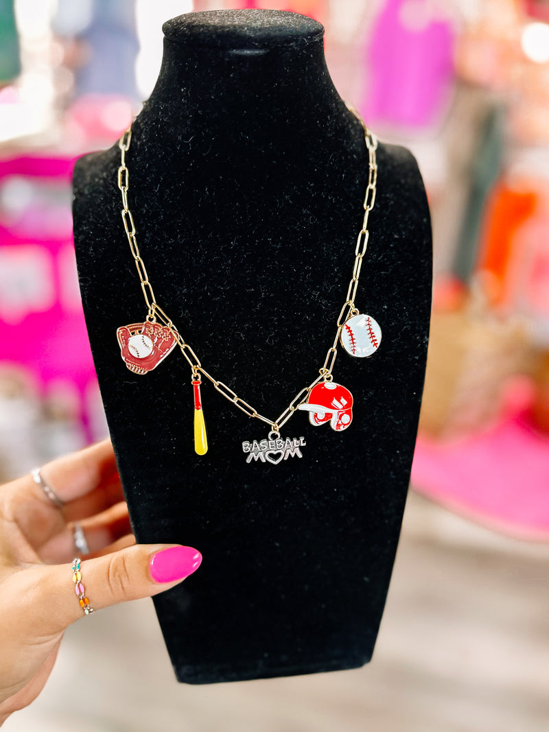 Baseball Mom Charm Necklace