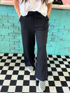 Wide Leg Fleece Sweats- Black