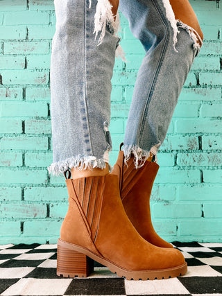 Cooler Weather Booties- Cognac