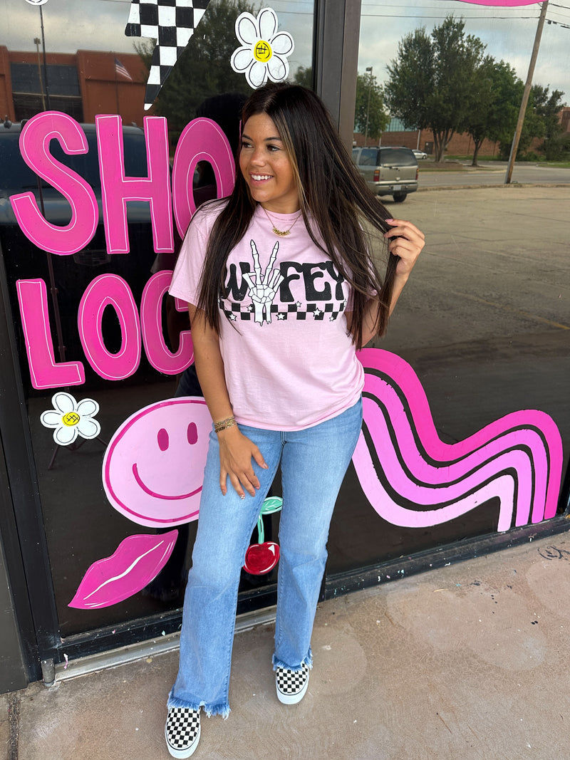 Light Pink Skelly Wifey Tee