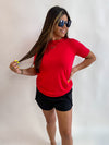 Short Sleeve Basic Tee- Red