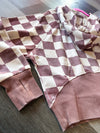 Tan Checkered Hoodie
