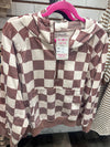 Tan Checkered Hoodie