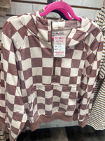 Tan Checkered Hoodie