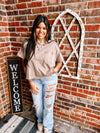 Oversized Crop Boxy Tee- Mocha