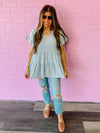 Blue Parallel Stripe Top