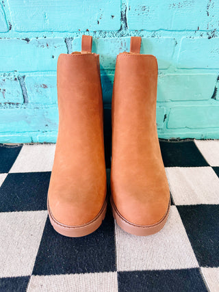 Cooler Weather Booties- Cognac