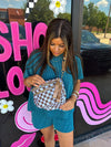 Nylon Brown Checkered Bum Bag