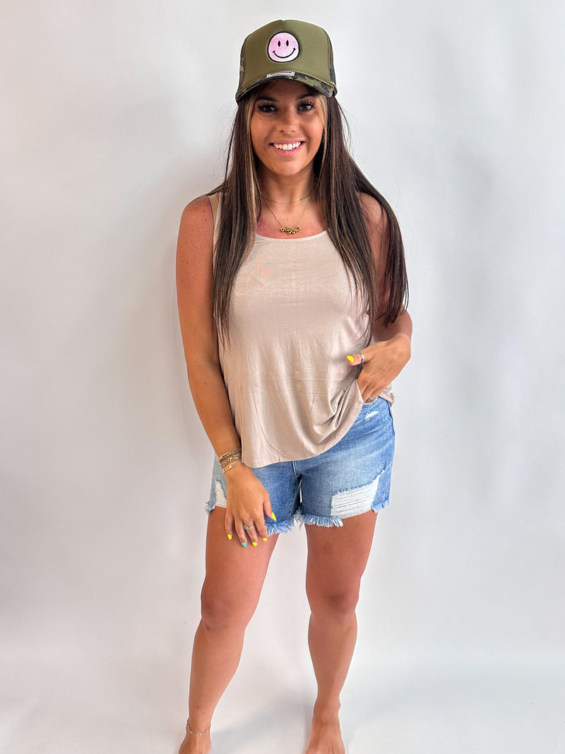 Flowy Tank-Ash Mocha