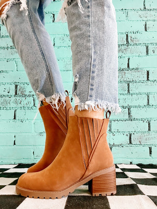 Cooler Weather Booties- Cognac