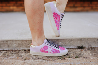 Sparkly Pink Star Sneakers