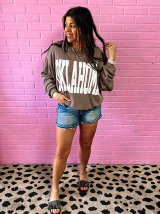 Mocha Long Sleeve Oklahoma Top