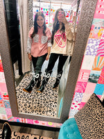 Black With White Bow Boots