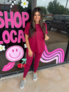 Buttery Soft Matching Top & Legging Set- Burgundy