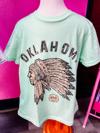 Pastel Green Youth Oklahoma Tee