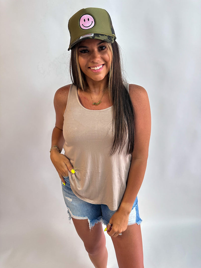 Flowy Tank-Ash Mocha