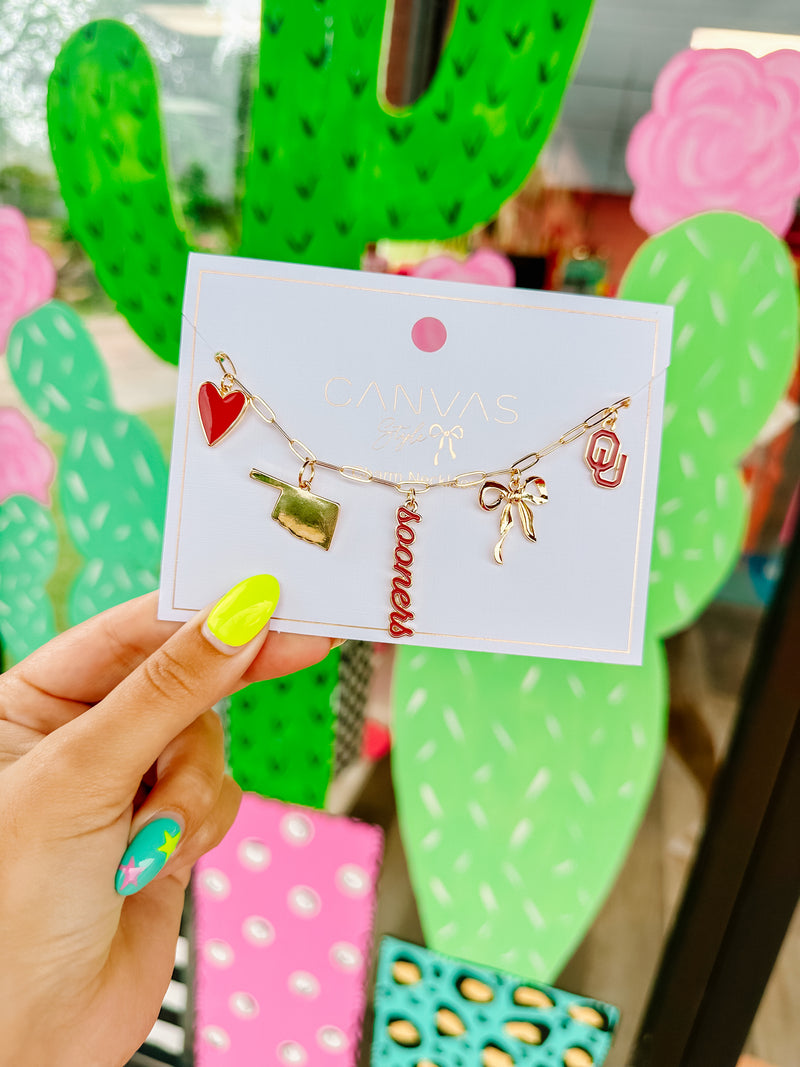 Licensed OU Charm Necklace