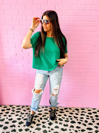 Kelly Green Short Sleeve Sweater