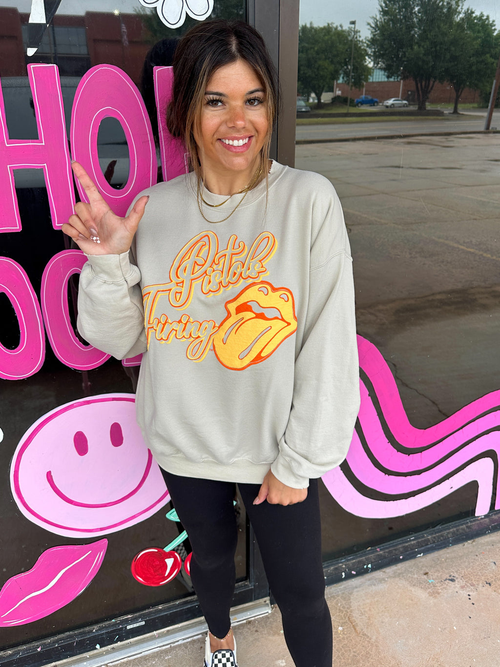 Licensed Rolling Stones Pistols Firing Vintage Sweatshirt