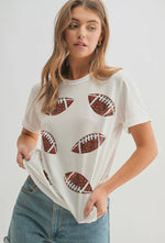 Football Sequin Patch Top