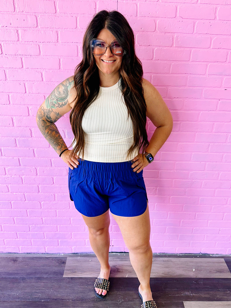 Seamless Ribbed Tank Top- Cream