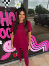 Buttery Soft Matching Top & Legging Set- Burgundy