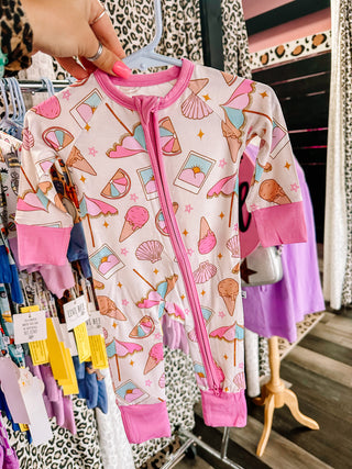 Beach Day Bamboo Zip Onesie