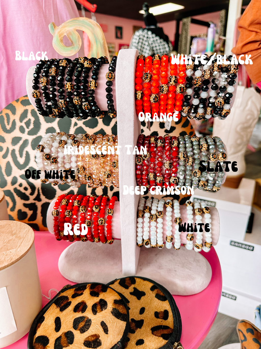 Beaded Bracelets With Leopard