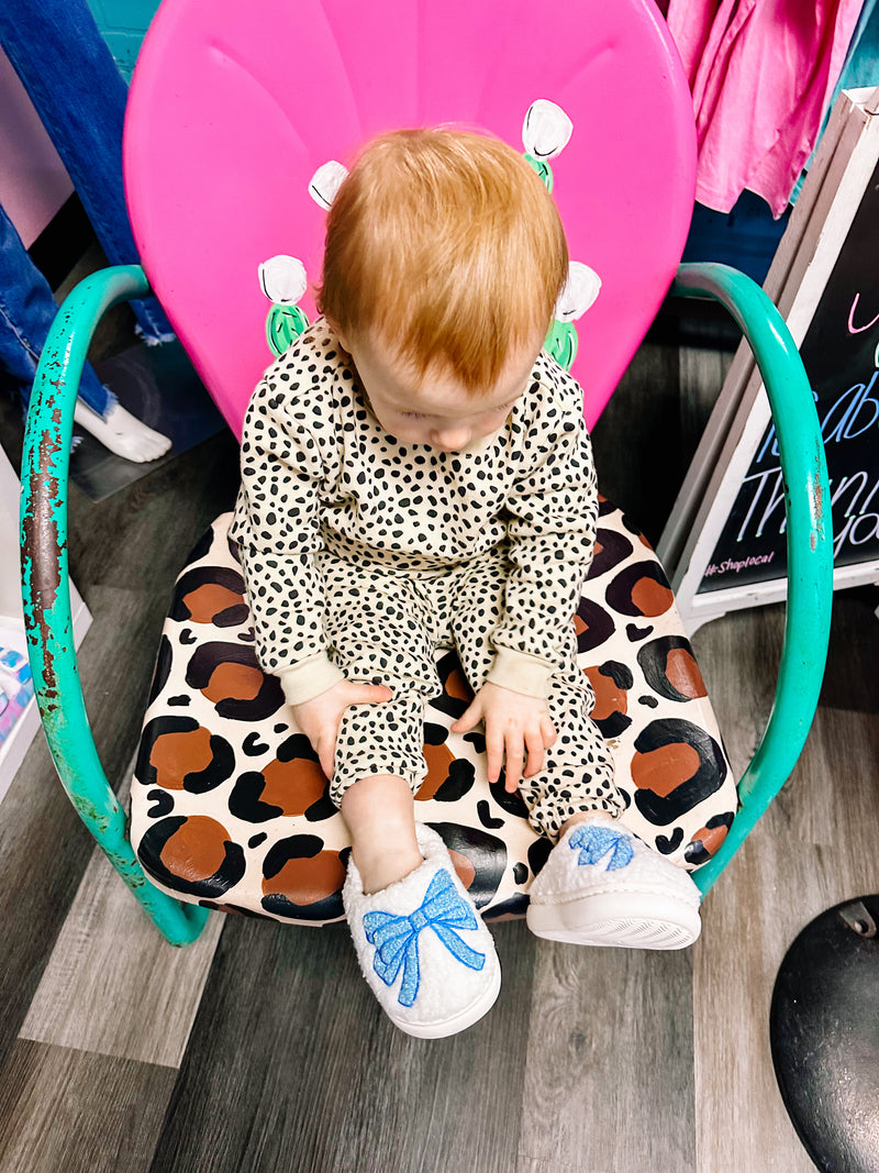 Toddler Blue Bow Slippers