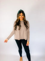 Ribbed Mocha Long Sleeve Top