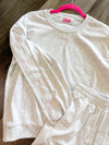Embroidered Bow Pullover Matching Set