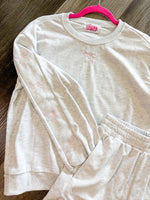 Embroidered Bow Pullover Matching Set
