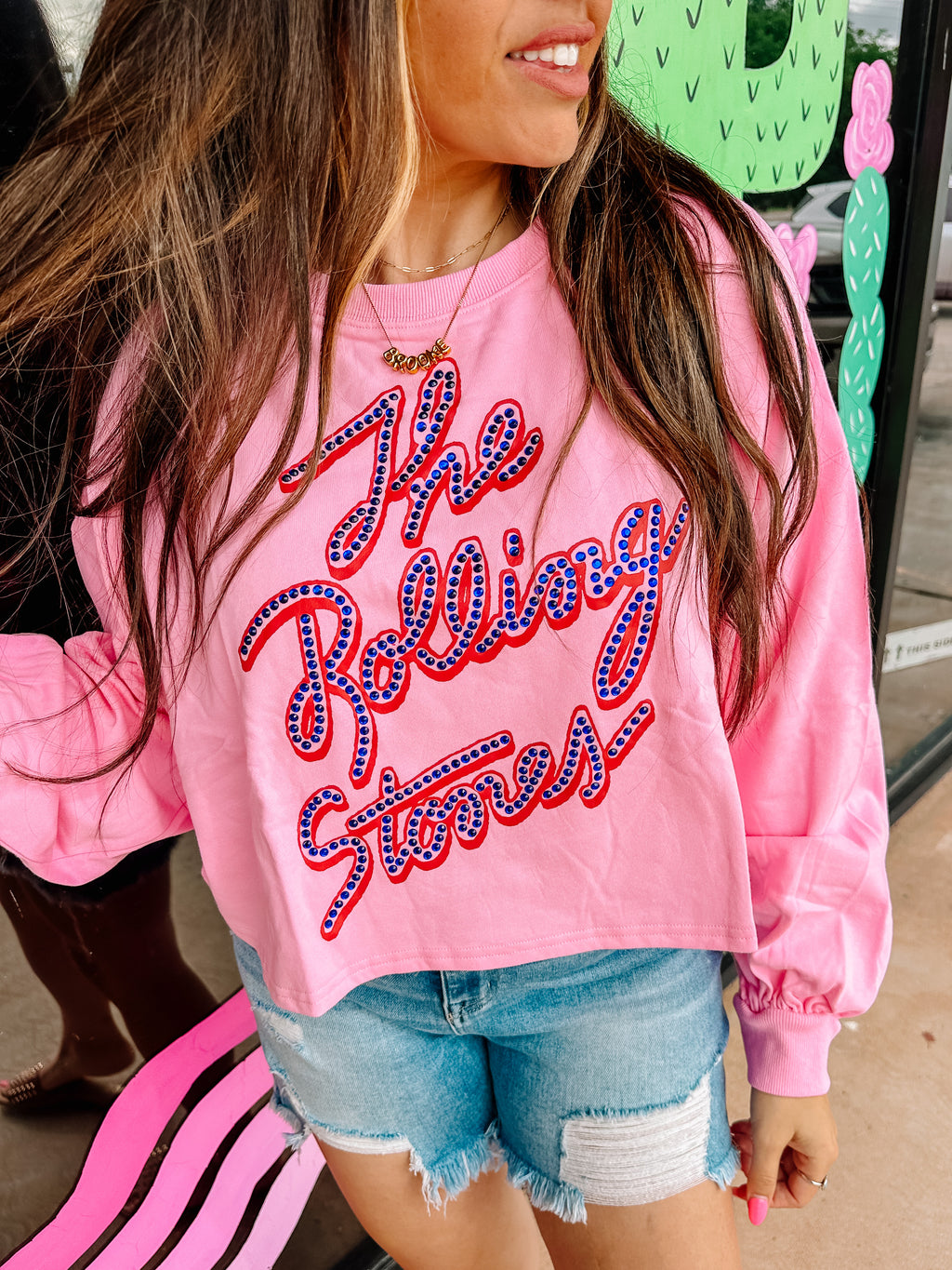 Licensed Rolling Stones Top With Gems