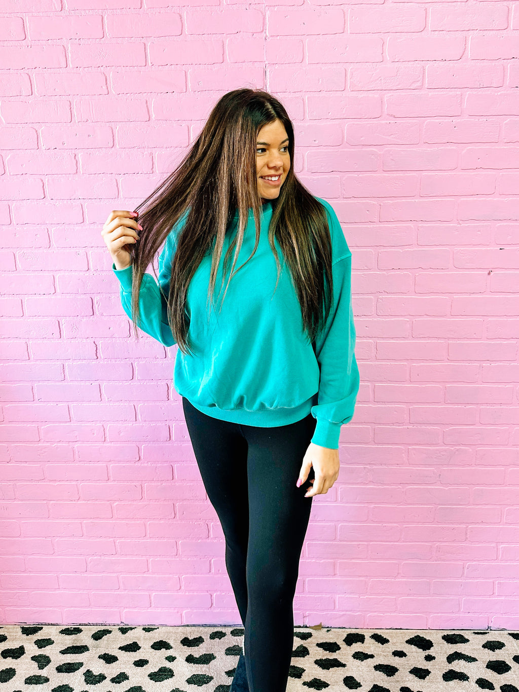 Soft Fleece Sweatshirt- Turquoise