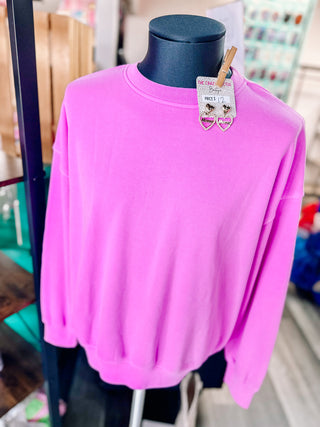 Soft Fleece Sweatshirt- Pastel Purple