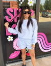 Embroidered Bow Pullover Matching Set