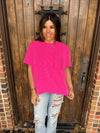 Corded Short Sleeve Top- Pink