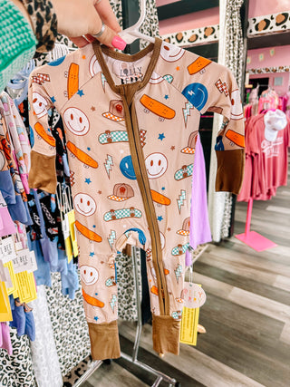Sk8er Boy Bamboo Zip Onesie