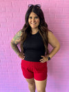 Seamless Ribbed Tank Top- Black