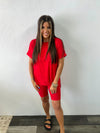 Matching Biker Short Set- Red