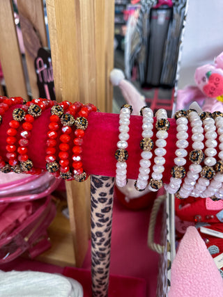 Valentine Beaded Bracelets With Leopard