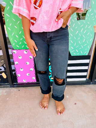 Kancan High Rise 90’s Boyfriend Fit Jeans